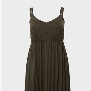 Torrid Olive Green Button Front Dress